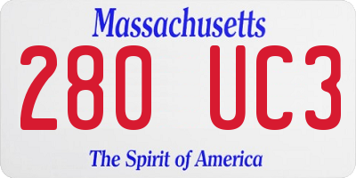 MA license plate 280UC3