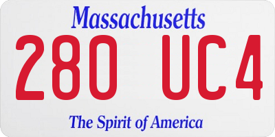 MA license plate 280UC4