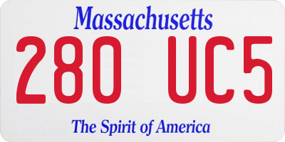 MA license plate 280UC5