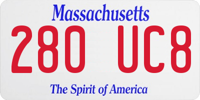MA license plate 280UC8