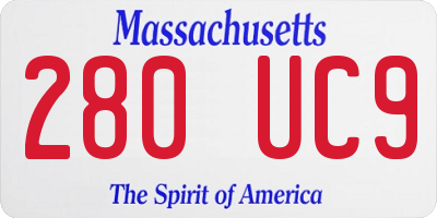 MA license plate 280UC9