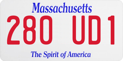 MA license plate 280UD1