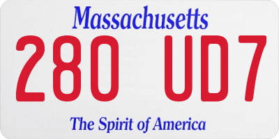 MA license plate 280UD7
