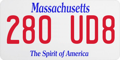 MA license plate 280UD8