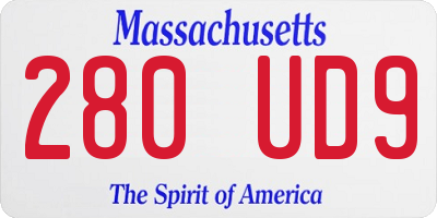 MA license plate 280UD9