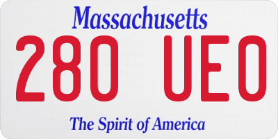 MA license plate 280UE0