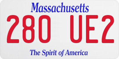 MA license plate 280UE2