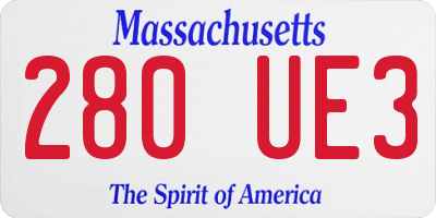 MA license plate 280UE3