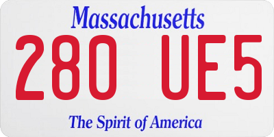 MA license plate 280UE5