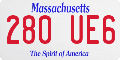MA license plate 280UE6