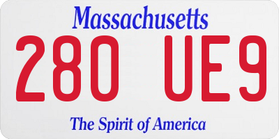 MA license plate 280UE9