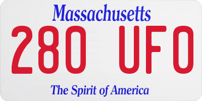 MA license plate 280UF0