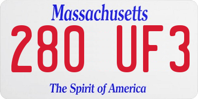 MA license plate 280UF3