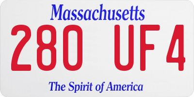 MA license plate 280UF4