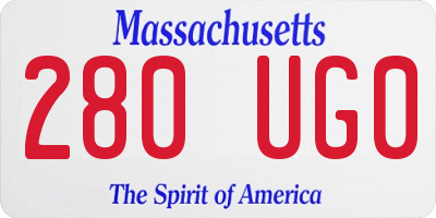 MA license plate 280UG0