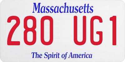 MA license plate 280UG1