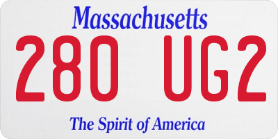 MA license plate 280UG2