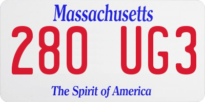 MA license plate 280UG3