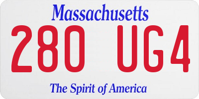 MA license plate 280UG4