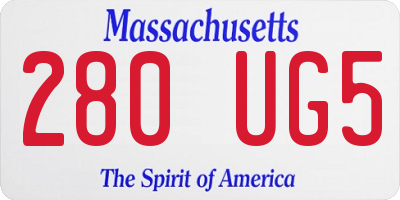 MA license plate 280UG5