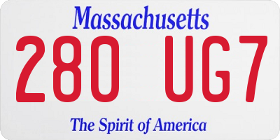MA license plate 280UG7