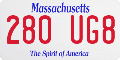 MA license plate 280UG8
