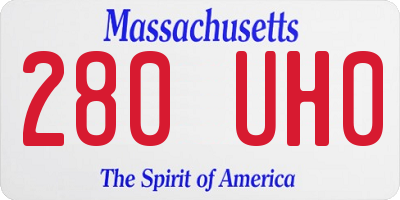 MA license plate 280UH0