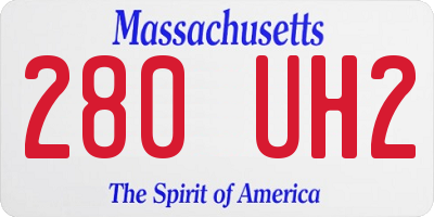 MA license plate 280UH2