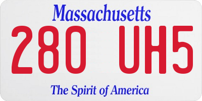 MA license plate 280UH5