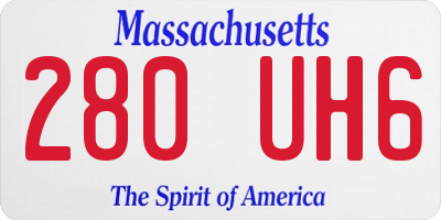 MA license plate 280UH6