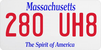MA license plate 280UH8