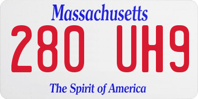 MA license plate 280UH9