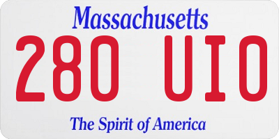 MA license plate 280UI0
