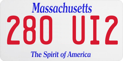 MA license plate 280UI2