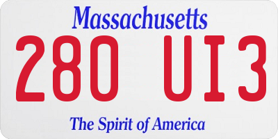 MA license plate 280UI3