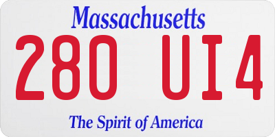 MA license plate 280UI4