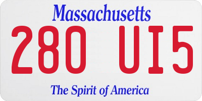 MA license plate 280UI5