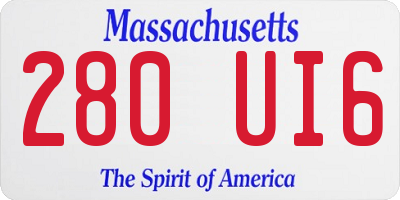 MA license plate 280UI6
