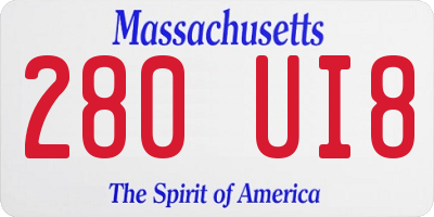 MA license plate 280UI8