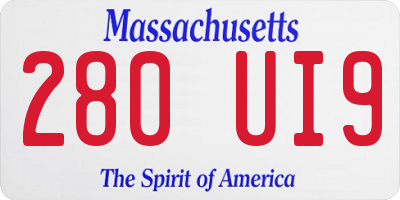 MA license plate 280UI9