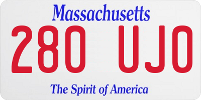 MA license plate 280UJ0