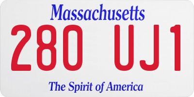 MA license plate 280UJ1