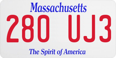MA license plate 280UJ3