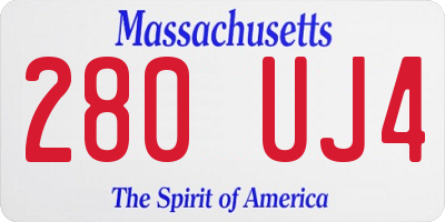 MA license plate 280UJ4