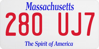 MA license plate 280UJ7