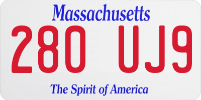 MA license plate 280UJ9