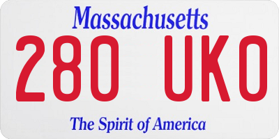 MA license plate 280UK0