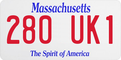 MA license plate 280UK1