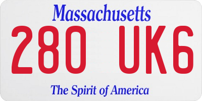 MA license plate 280UK6