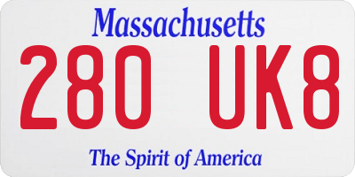 MA license plate 280UK8